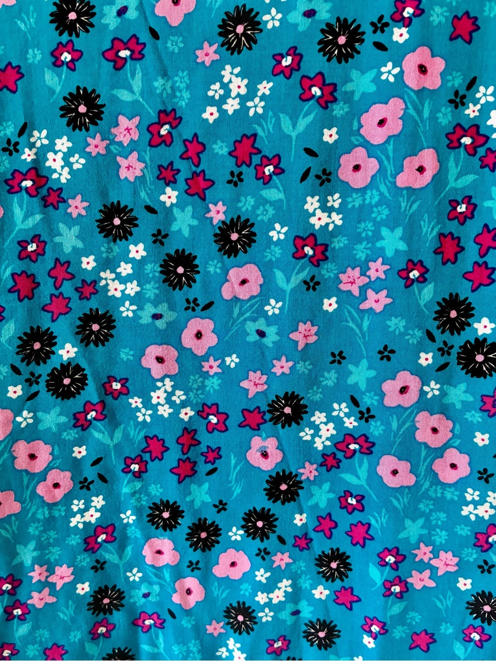 CALVIN KLEIN Teal Ditzy Floral Long-Sleeve Tiered Dress- Size 14 - Picture 11 of 13